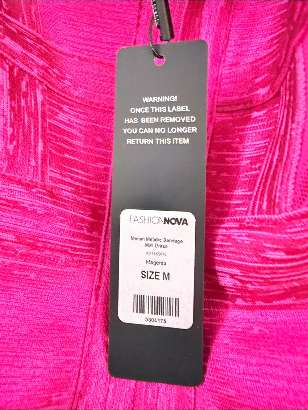 NWT Fashion Nova Marlen metallic dress pink - Picture 7 of 8